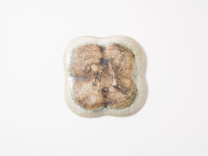 Rounded Square Plate M White Matcha - Crafted By Shizuka Fujiwara