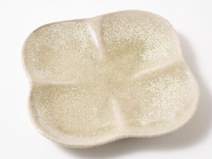 Rounded Square Plate M White Matcha - Crafted By Shizuka Fujiwara