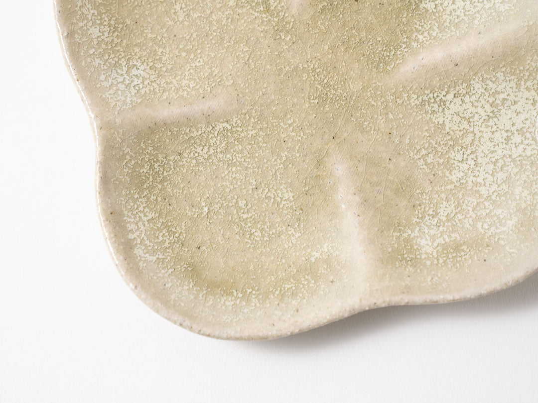 Rounded Square Plate M White Matcha - Crafted By Shizuka Fujiwara