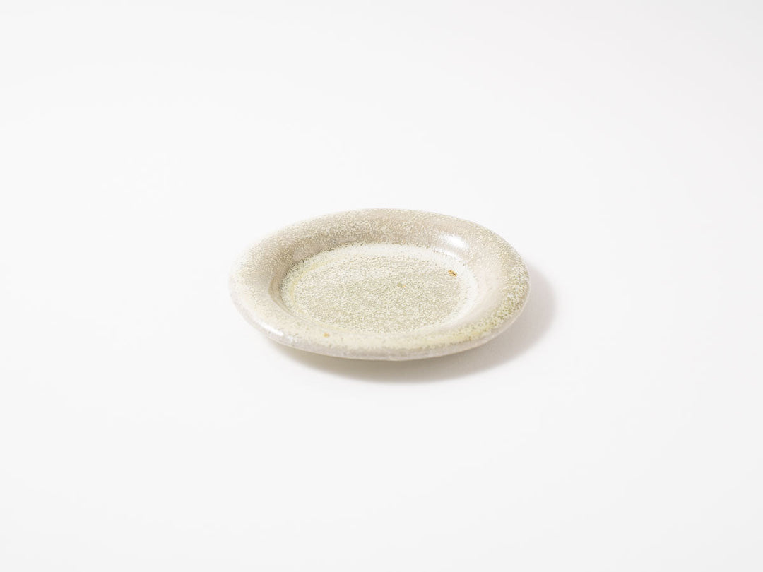 Round Rim Plate S White Matcha - Crafted By Shizuka Fujiwara