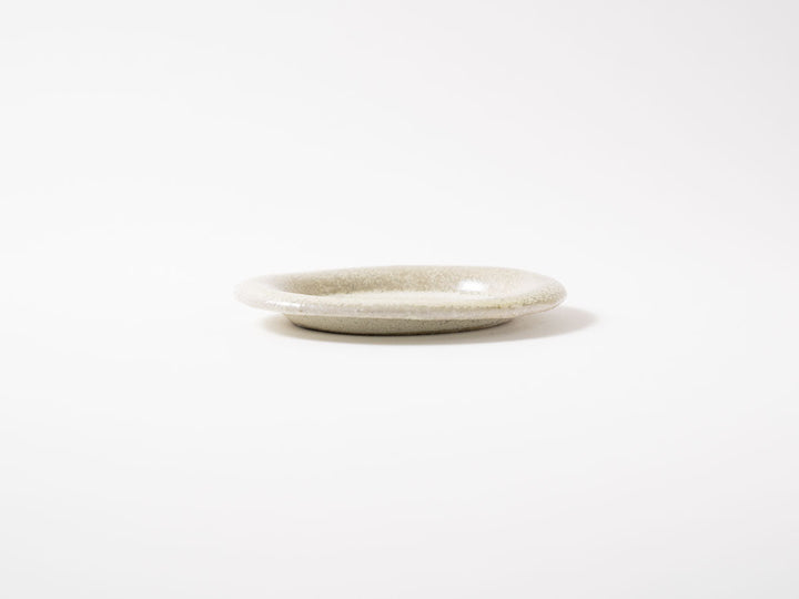Round Rim Plate S White Matcha - Crafted By Shizuka Fujiwara
