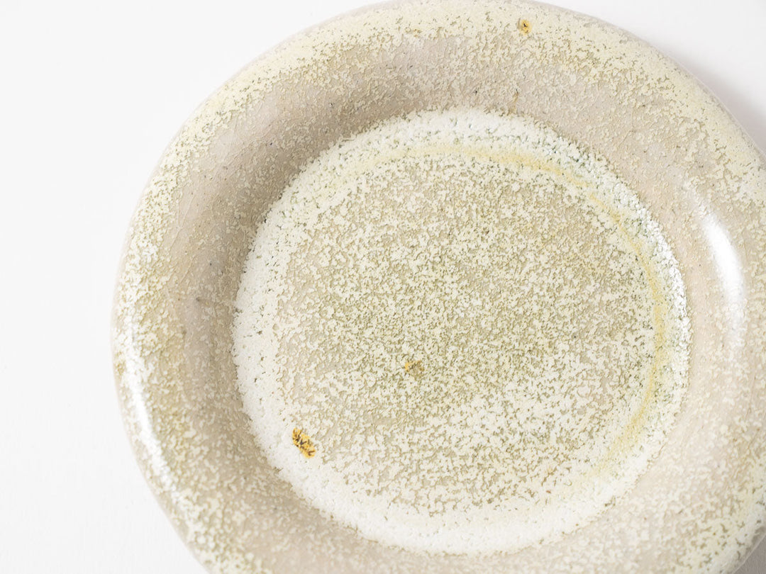 Round Rim Plate S White Matcha - Crafted By Shizuka Fujiwara