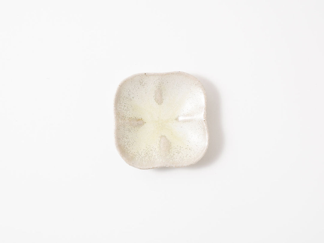 Rounded Square Plate S White Matcha - Crafted By Shizuka Fujiwara