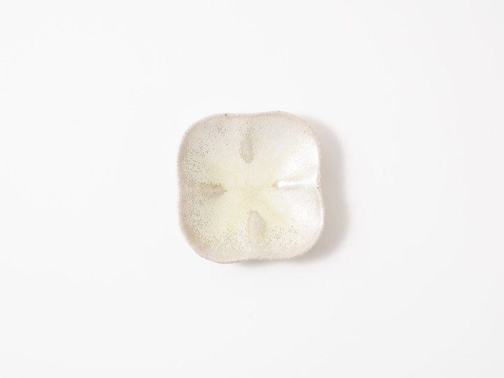 Rounded Square Plate S White Matcha - Crafted By Shizuka Fujiwara