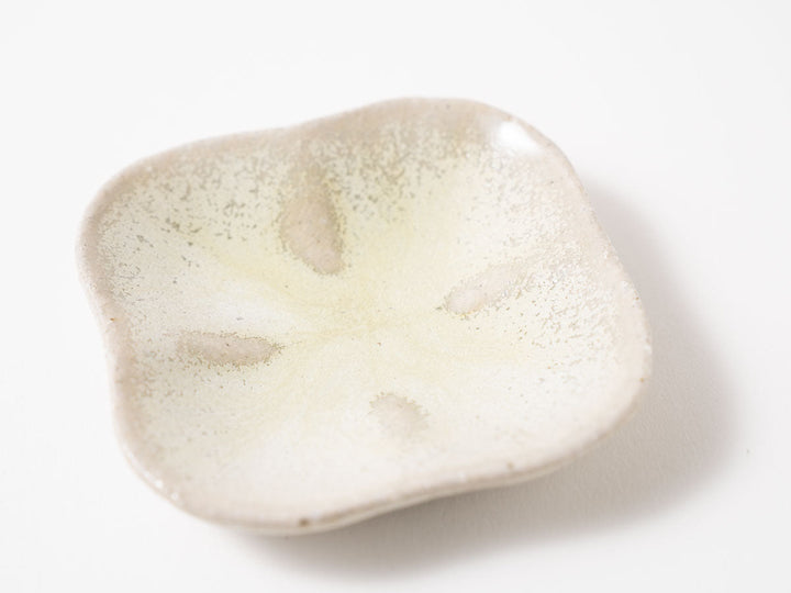 Rounded Square Plate S White Matcha - Crafted By Shizuka Fujiwara