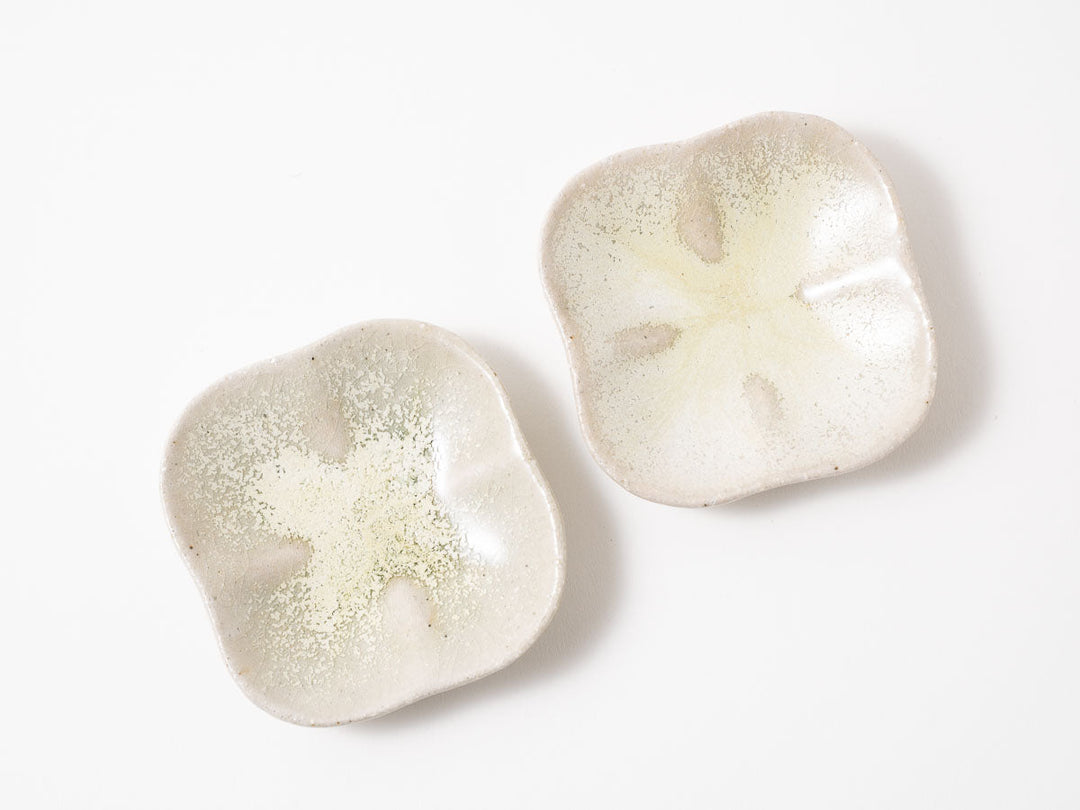 Rounded Square Plate S White Matcha - Crafted By Shizuka Fujiwara