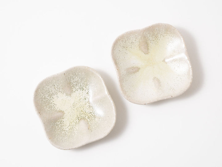 Rounded Square Plate S White Matcha - Crafted By Shizuka Fujiwara