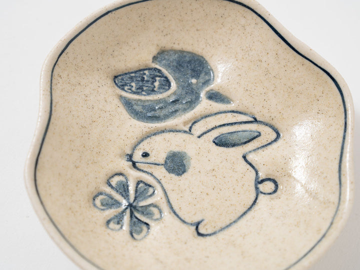 Bird & Rabbit Small Plate - Crafted By Sachiko Niijima