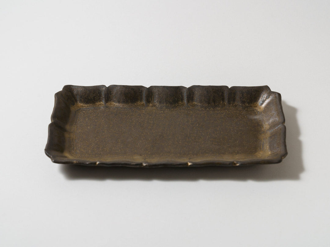 Black Glazed Long Square Plate Large - Crafted By Masaki Domoto