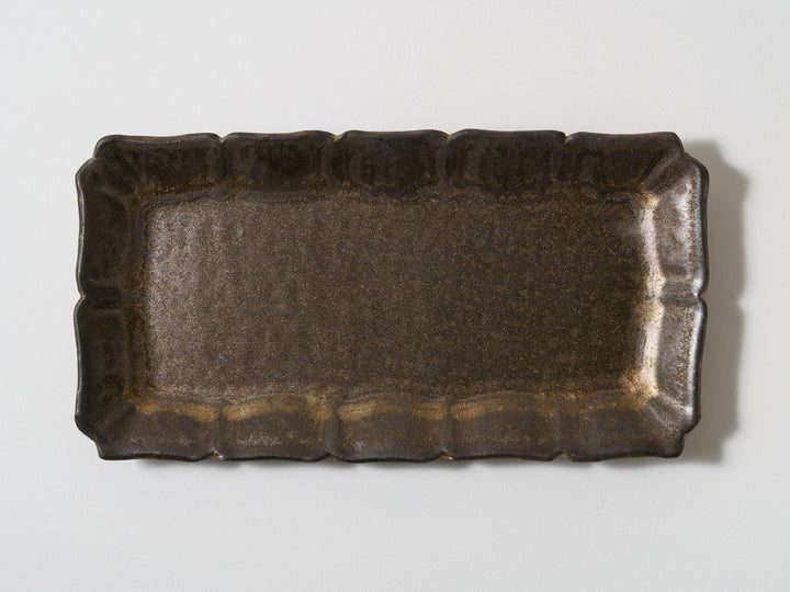 Black Glazed Long Square Plate Large - Crafted By Masaki Domoto