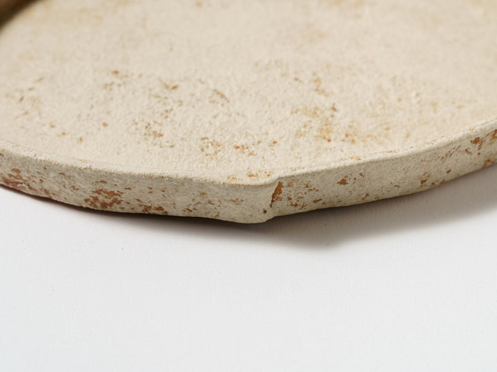 White Slip Orange Oval Plate - Crafted By Taeko Kajiwara