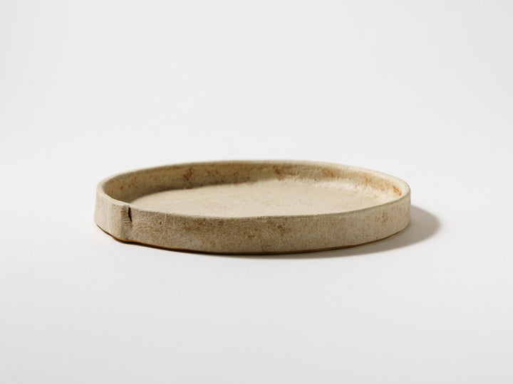 White Slip Orange Plate Medium - Crafted By Taeko Kajiwara