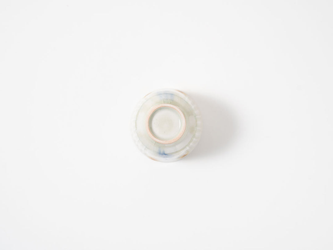 Carved Floral Iron-Glaze Teacup — Hand-Carved Japanese Porcelain by Madoka Suzuki