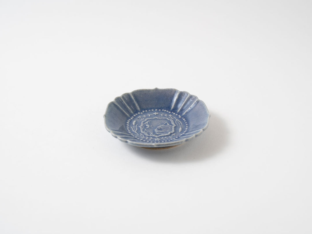 Cat Motif Flower-Rim Small Bowl - Crafted By Hitomi Yamazaki