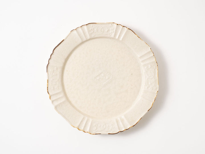 Tulip-Pattern Lobed Rim Plate — Hand-Painted Japanese Pottery by Hitomi Yamasaki