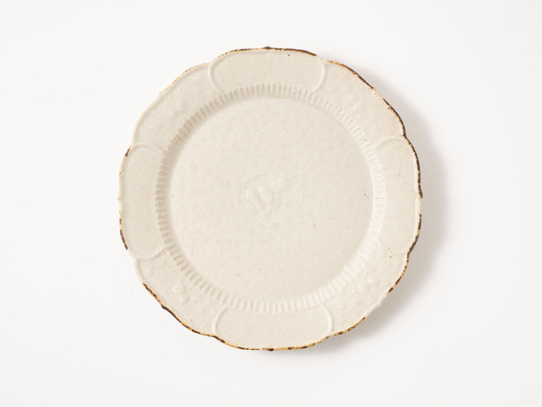 Dandelion-Pattern Lobed Rim Plate — Hand-Painted Japanese Pottery by Hitomi Yamasaki