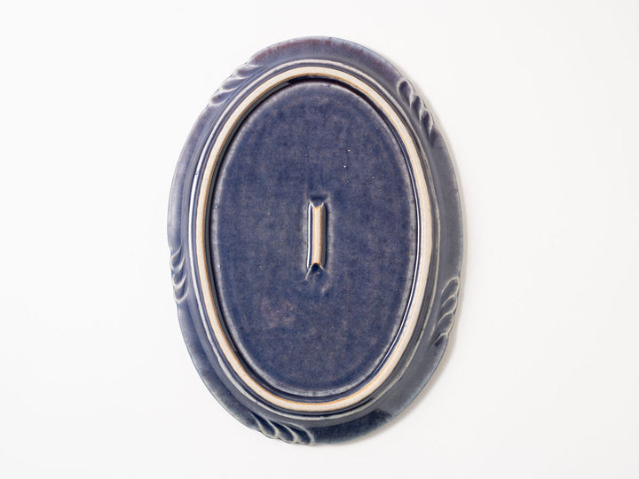 Ruffled-Rim Oval Plate, b — Hand-Painted Japanese Pottery by Hitomi Yamasaki