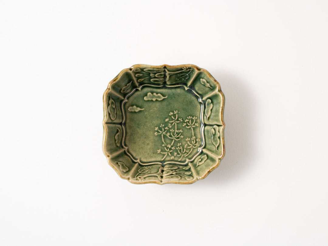 Floral Octagonal Small Plate — Hand-Painted Japanese Pottery by Hitomi Yamasaki