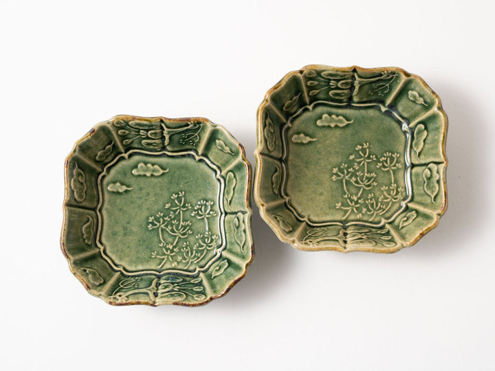 Floral Octagonal Small Plate — Hand-Painted Japanese Pottery by Hitomi Yamasaki
