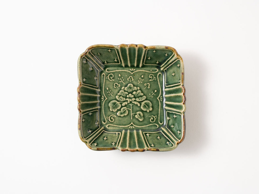Floral Square Small Bowl — Hand-Painted Japanese Pottery by Hitomi Yamasaki