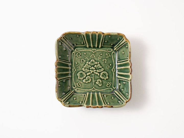 Floral Square Small Bowl — Hand-Painted Japanese Pottery by Hitomi Yamasaki