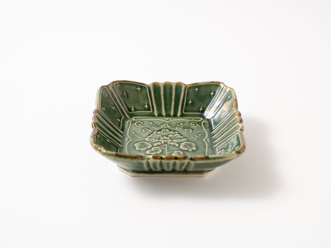 Floral Square Small Bowl — Hand-Painted Japanese Pottery by Hitomi Yamasaki