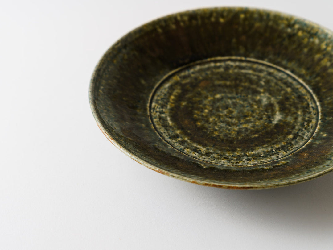 Rust Green Glazed 7.5-Sun Plate - Crafted By Kanae Nomura