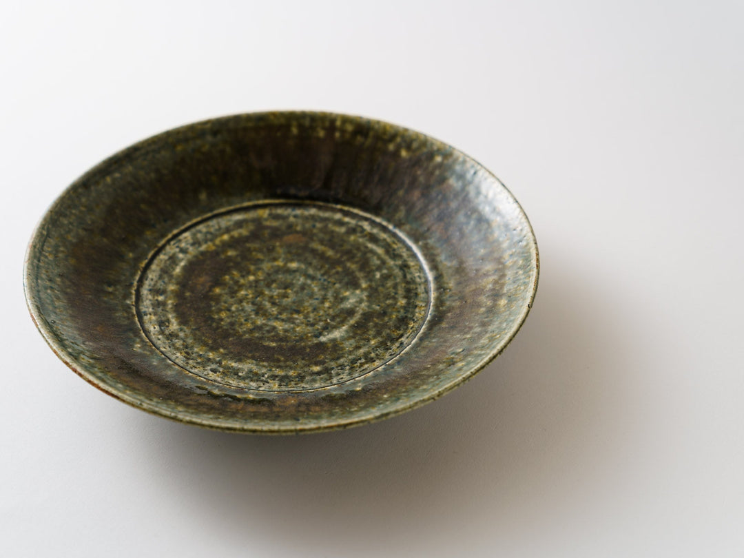 Rust Green Glazed 7.5-Sun Plate - Crafted By Kanae Nomura