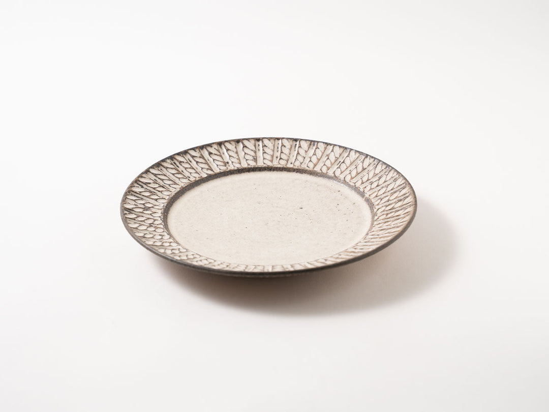 Twisted Rim Flat Plate (7 Sun, White) - Crafted By Masanori Yamamoto