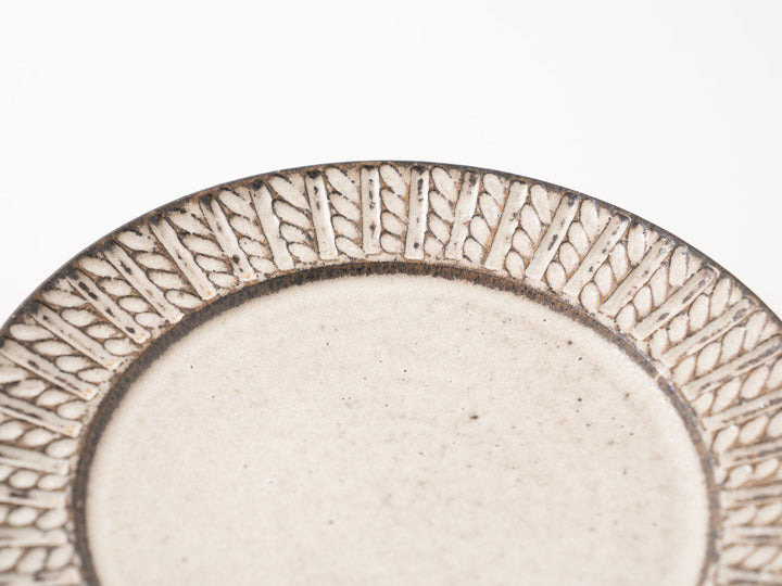 Twisted Rim Flat Plate (7 Sun, White) - Crafted By Masanori Yamamoto