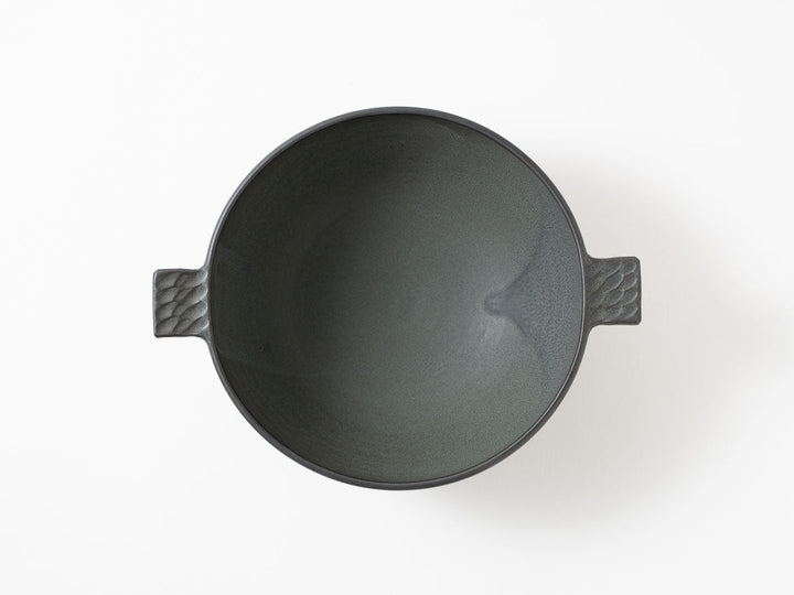 Eared Soup Bowl, Large, Green — Hand-Glazed Japanese Pottery by Masanori Yamamoto