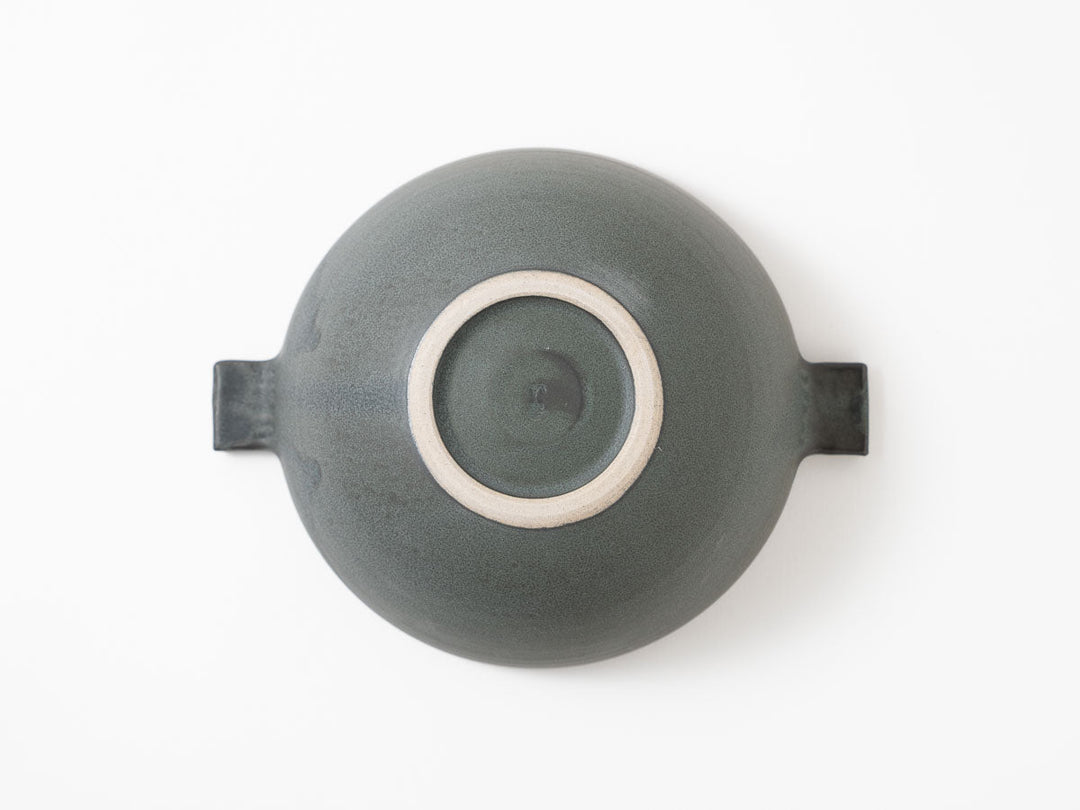 Eared Soup Bowl, Large, Green — Hand-Glazed Japanese Pottery by Masanori Yamamoto