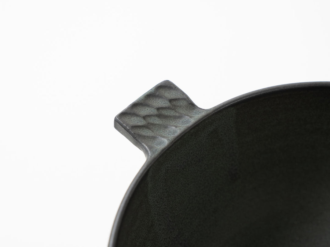 Eared Soup Bowl, Large, Green — Hand-Glazed Japanese Pottery by Masanori Yamamoto