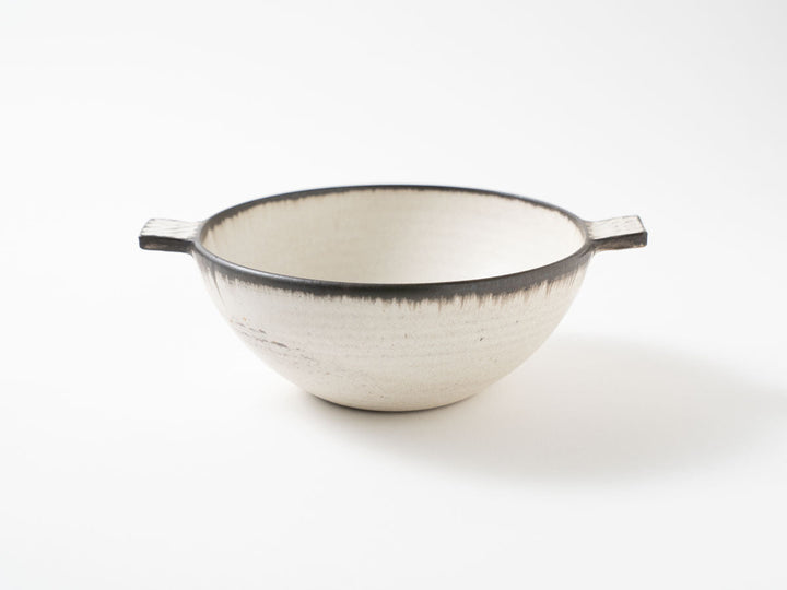 Eared Soup Bowl, Large, White — Hand-Glazed Japanese Pottery by Masanori Yamamoto