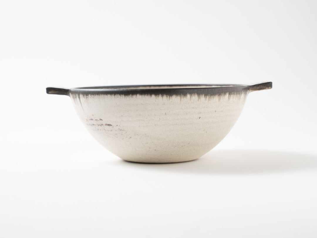 Eared Soup Bowl, Large, White — Hand-Glazed Japanese Pottery by Masanori Yamamoto