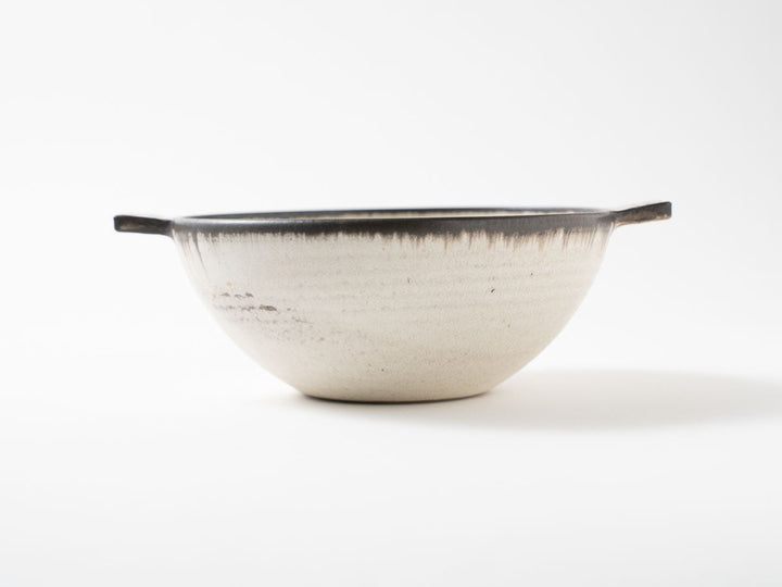 Eared Soup Bowl, Large, White — Hand-Glazed Japanese Pottery by Masanori Yamamoto
