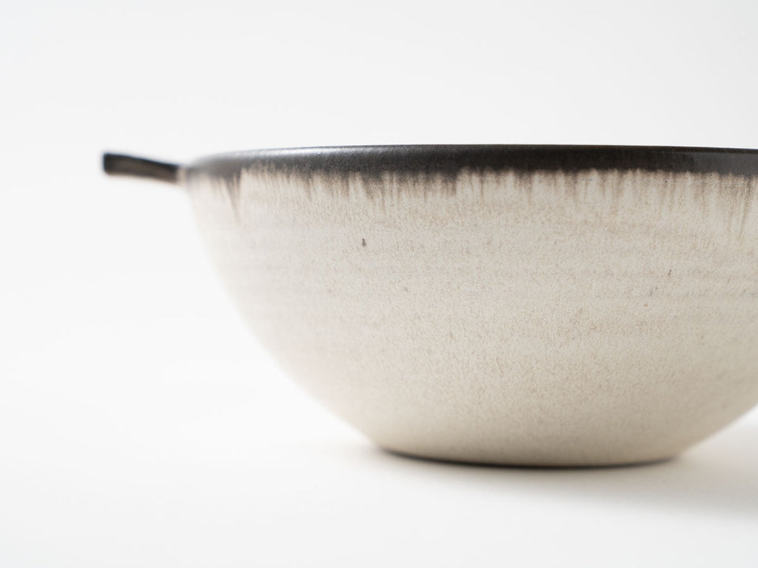 Eared Soup Bowl, Large, White — Hand-Glazed Japanese Pottery by Masanori Yamamoto
