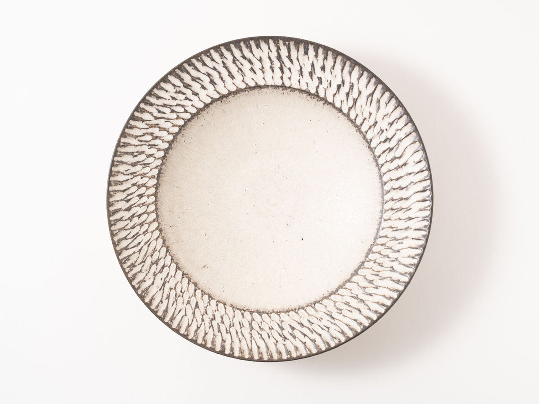 Shinogi Rim Plate (Large, White) - Crafted By Masanori Yamamoto