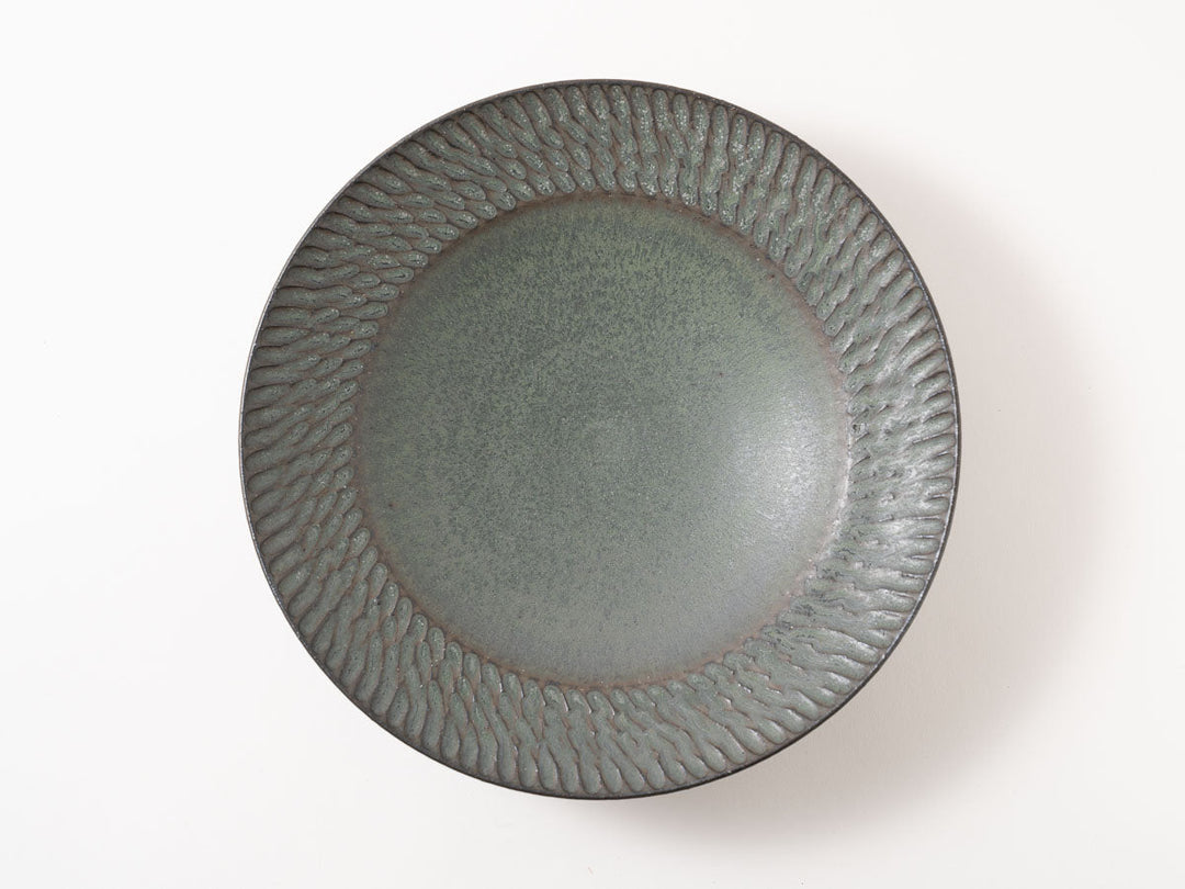 Shinogi Rim Plate (Large, Green) - Crafted By Masanori Yamamoto
