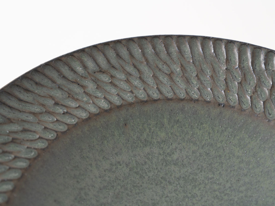 Shinogi Rim Plate (Large, Green) - Crafted By Masanori Yamamoto