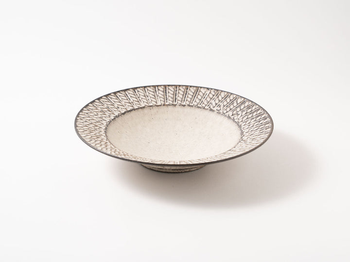 Twisted Rim Plate (Large, White) - Crafted By Masanori Yamamoto