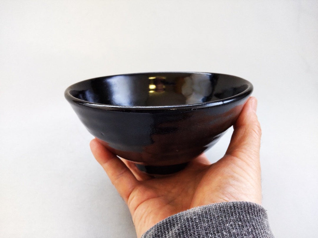 Black Yuzu Glazed Bowl - Crafted By Tatsuo Otomo