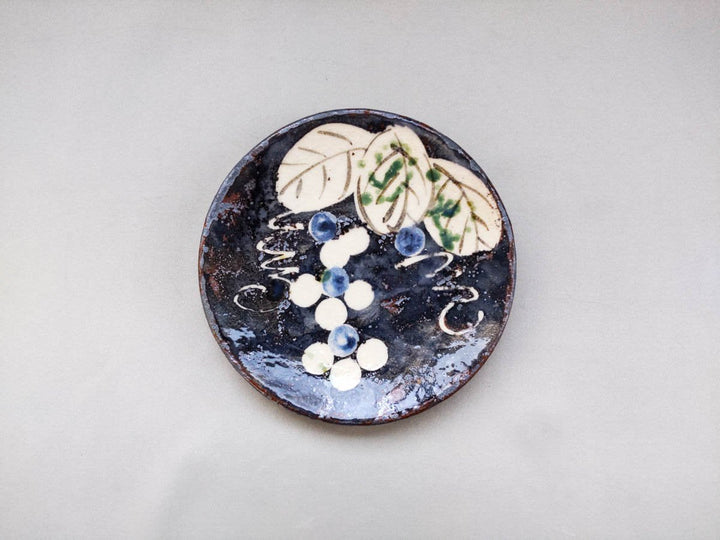 Mouse Shino Grape Pattern 5-Sun Plate - Crafted By Renji Nakagaki