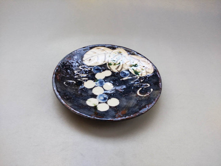 Mouse Shino Grape Pattern 5-Sun Plate - Crafted By Renji Nakagaki