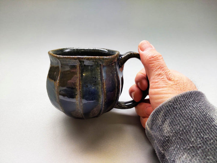 Deep Indigo Faceted Mug Crafted By Taizo Yamamoto