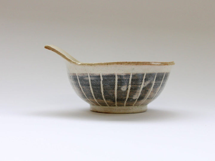 White Slip Striped Tongsui - Crafted By Hiroyuki Oguri