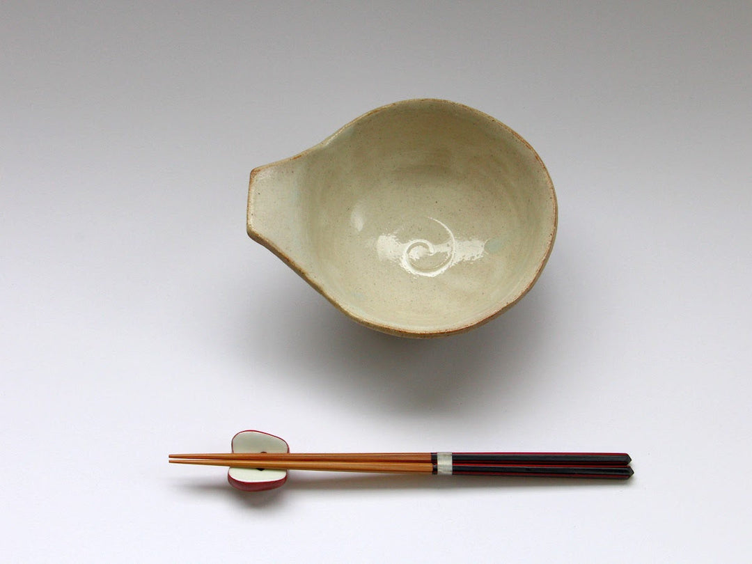 White Slip Striped Tongsui - Crafted By Hiroyuki Oguri