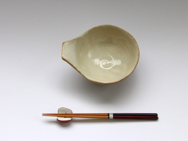 White Slip Striped Tongsui - Crafted By Hiroyuki Oguri