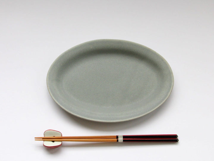 Color Matte Oval Plate S Light Ink - Crafted By Takuya Ohara