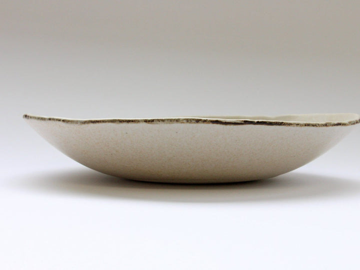 Rimsabi beige Oval Shallow Bowl - Crafted By Nobuyuki Murai
